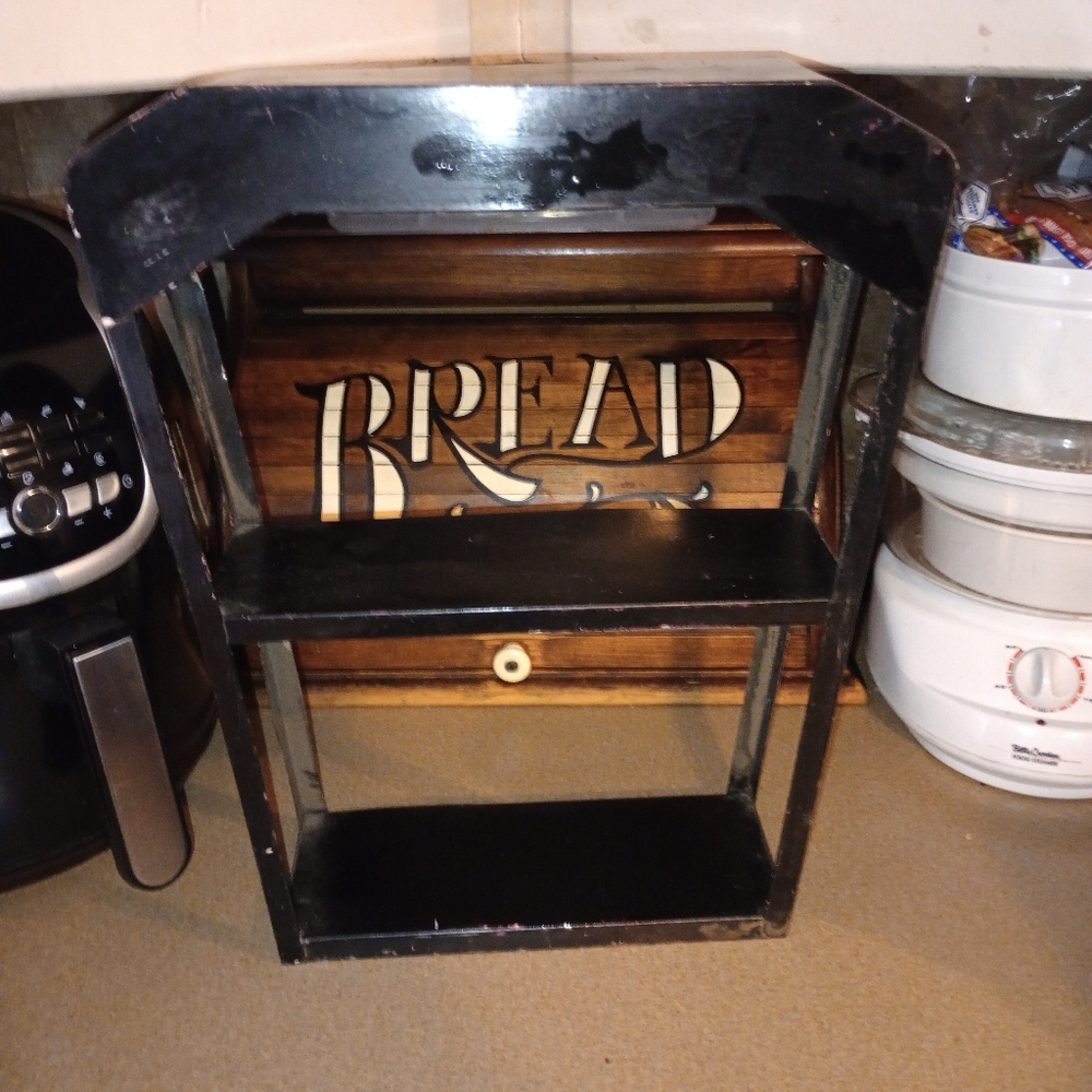 Vintage Black Metal Three Tier Shelf